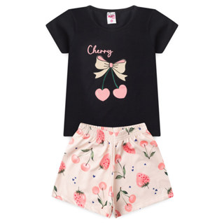Conjunto Infantil Menina Cherry Cereja Verão - Mafi Kids em Oferta na Shopee