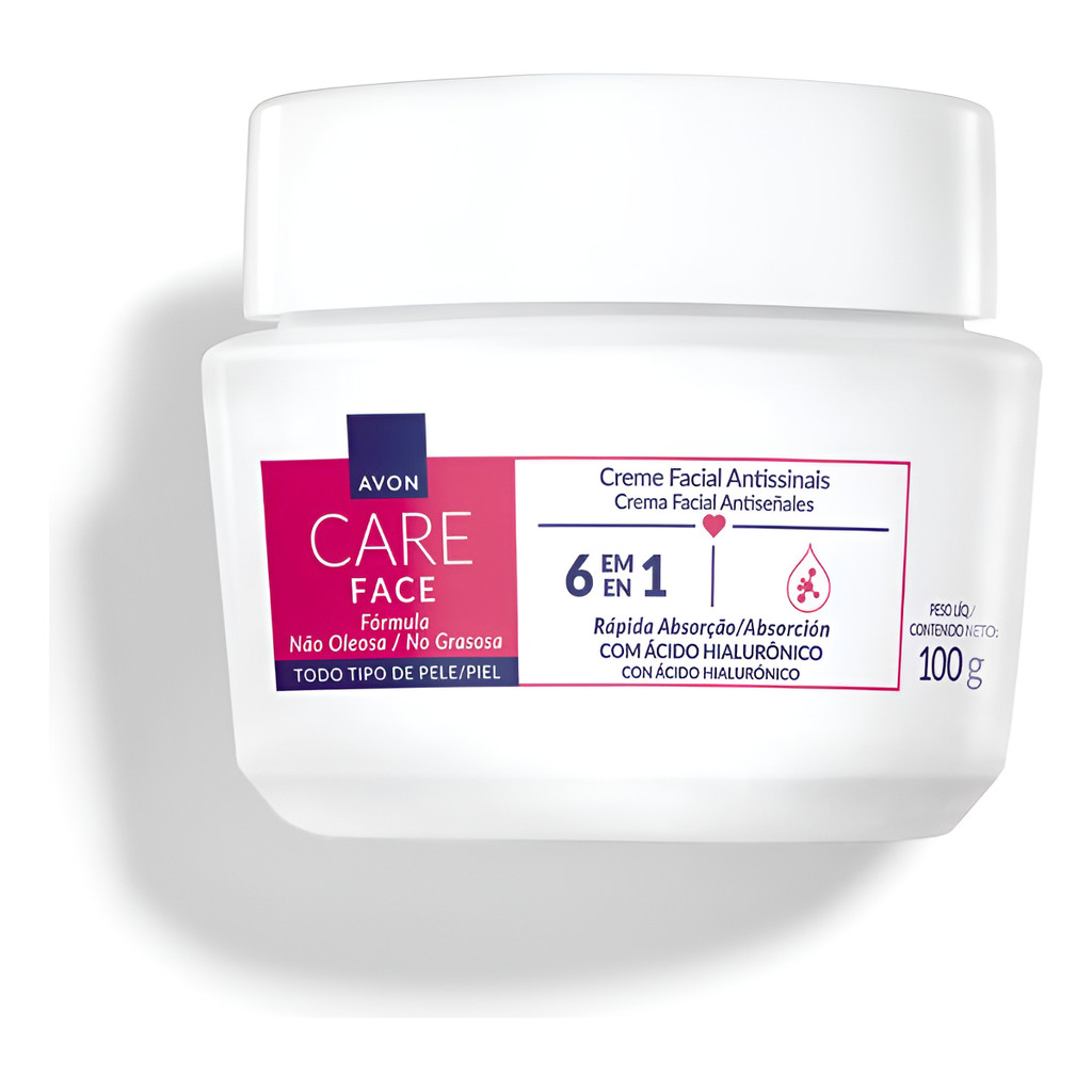 Creme Facial Antissinais 6 Em 1 Avon Care 100g
