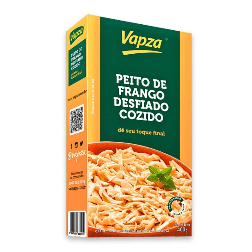 Peito De Frango Desfiado Cozido 400G Vapza em Oferta na Shopee