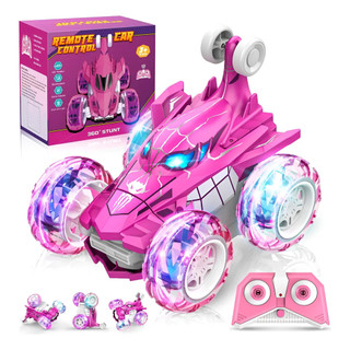 Carrinho Recarregável Controle Remoto Acrobata Gira 360 Graus Aranha Spider Rosa Infantil Kizumba