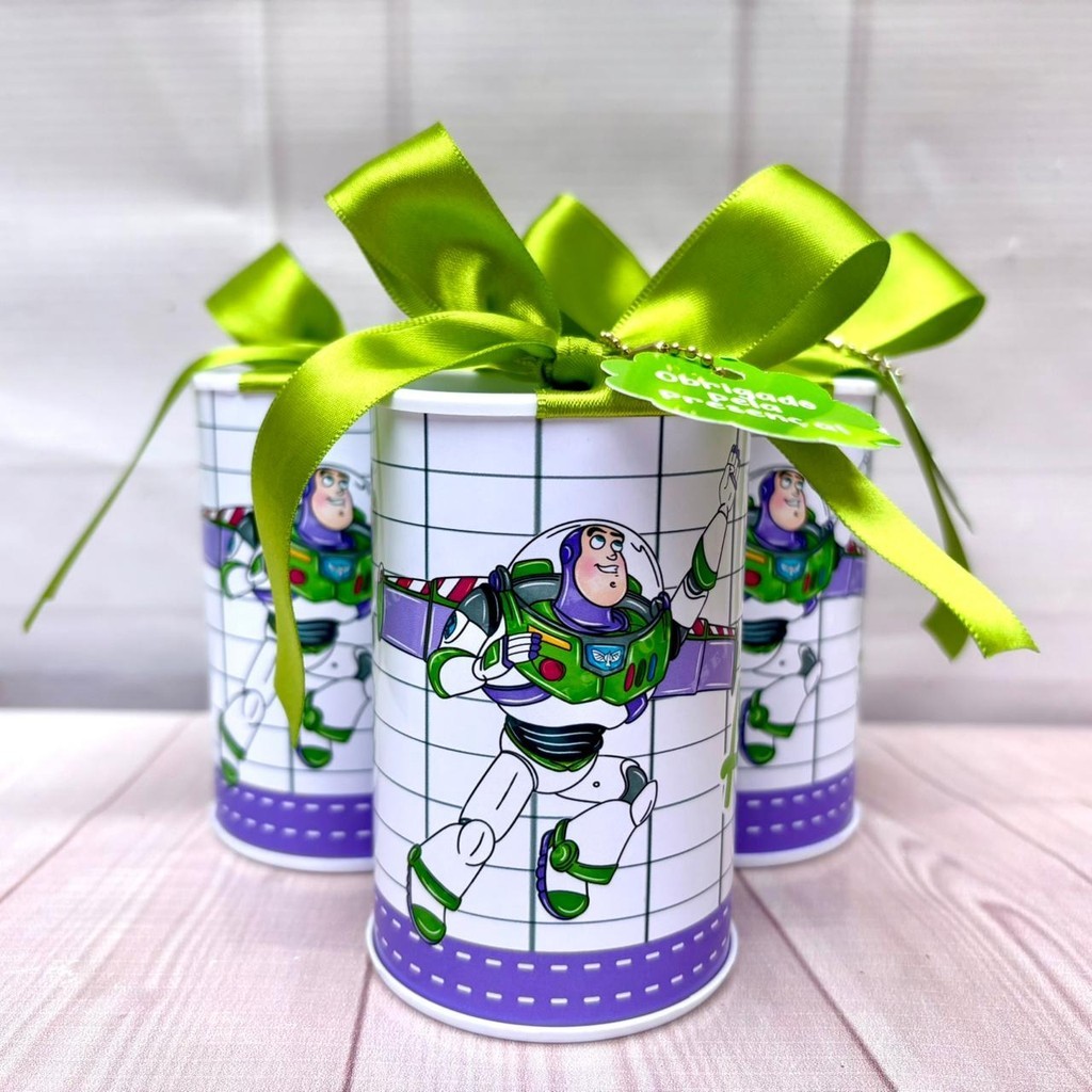 Kit Cofrinhos Personalizados Buzz Lightyear - Toy Story 10x6cm Lembrancinha Festa Infantil Aniversário