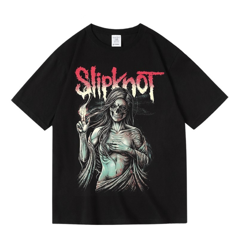 Music Soul Camiseta Unissex Slipknot Metal Pesado Europeu Estampada Algodão Confortável Estilosa Divertida Concertos