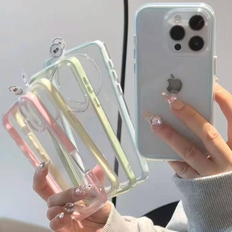 NUNCA Fica Amarela 2 Em 1 Capa Capinha Para iPhone 16 15 14 Plus 13 12 11 17 Air Pro Max Transparente Anti-Impacto