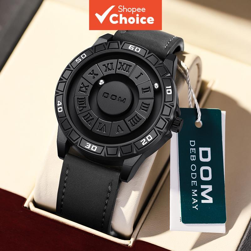 1 Peça Personalidade Divertida Relógio Masculino com Levitação Magnética e Pulseira de Couro à Prova d'Água