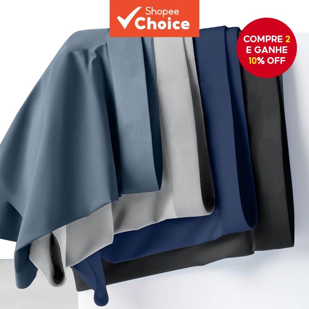  Pacote com 4 Cuecas Box Masculinas de Seda Gelada - Roupa Íntima Ultrafina Infundida com Grafeno | Verão Essentials de