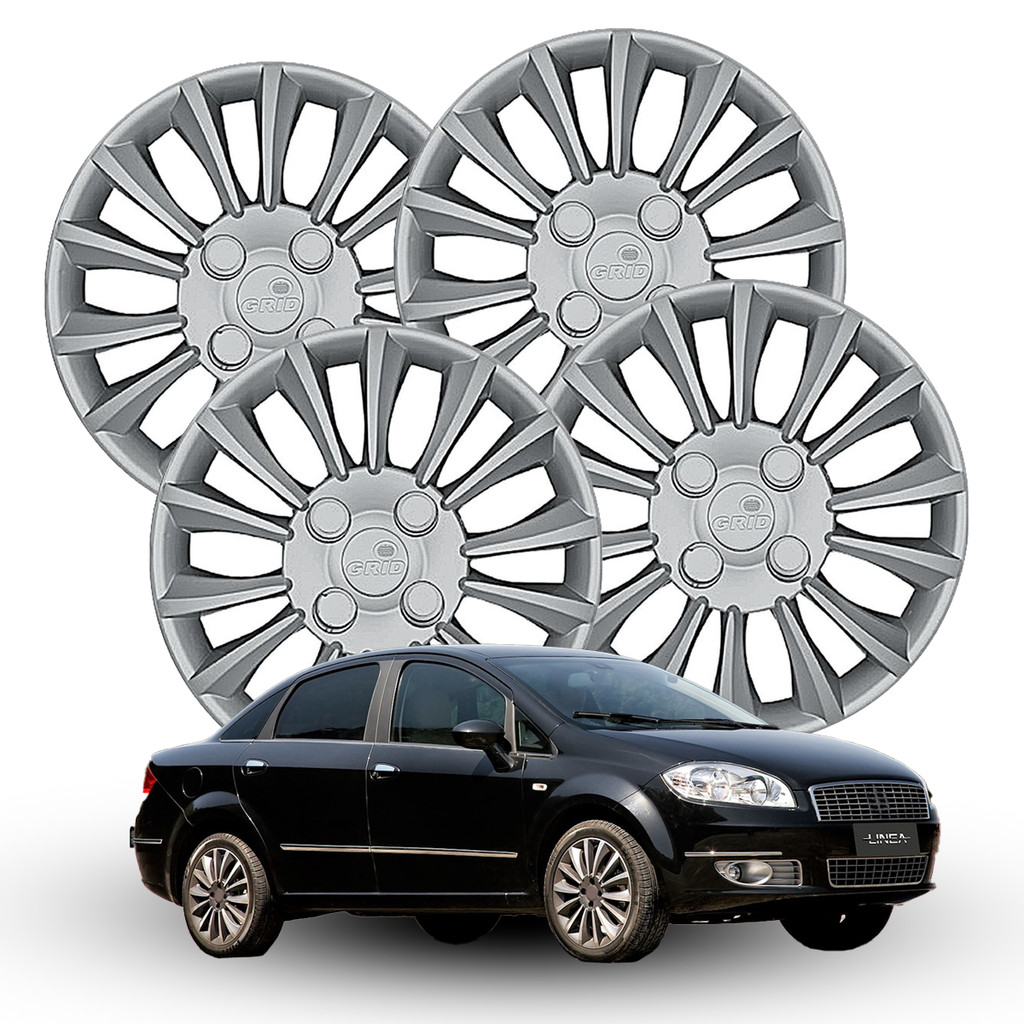 Kit 4 Calotas Linea Prata Aro 14 Peça Grid 211CB-PTA-U 4 Furos em Oferta na Shopee