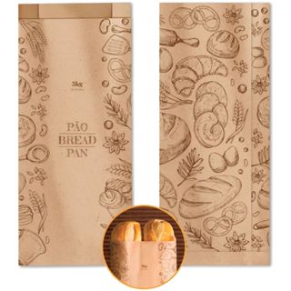 Saco Kraft Padaria 3kg Embalagem Papel 500un 16,5x37cm em Oferta na Shopee