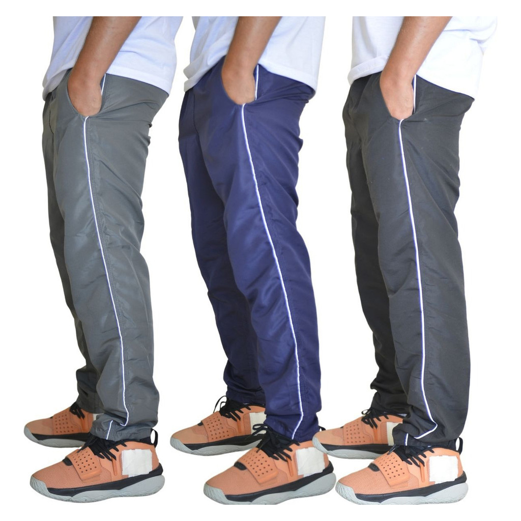 Combo 3 Calças Masculinas Tactel Fitness 3 Bolsos