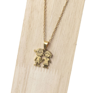 Colar  Em Aço Inoxidável 316 E Pingente De Menino E Menina ,Corrente 45Cm em Oferta na Shopee