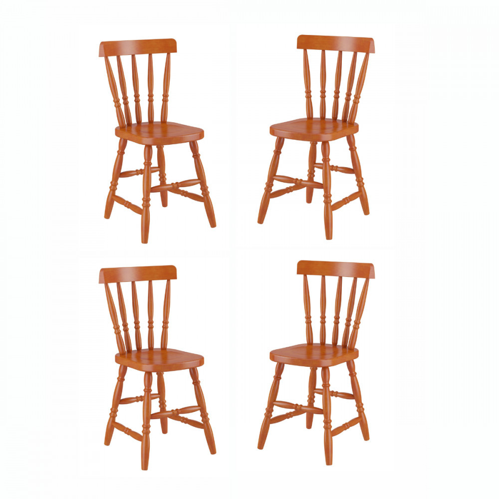 Conjunto 4 Cadeiras Madeira Eucalipto Mel Piratini em Oferta na Shopee