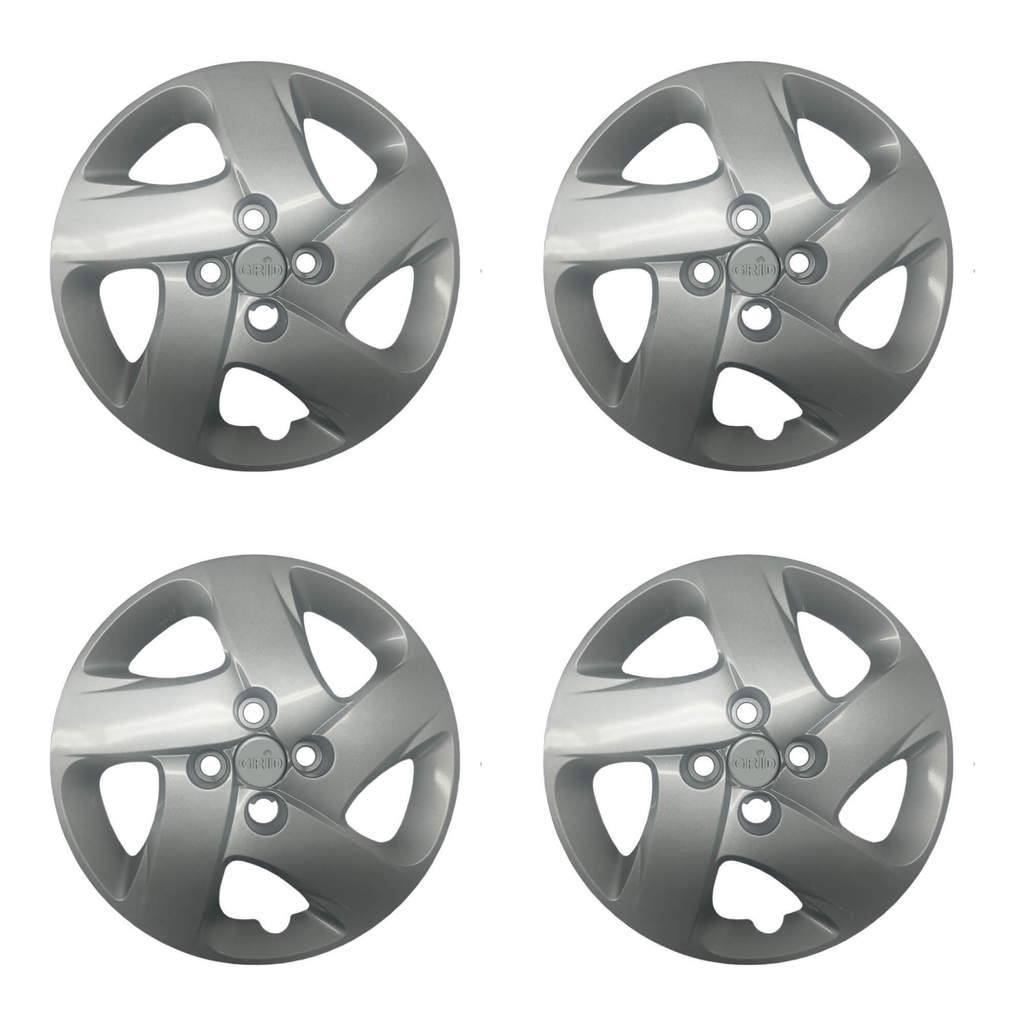 Calota Aro 14" cor Prata modelo Mobi 19/20 Jogo c/ 4 Calotas Grid - 298CB-PTA-E