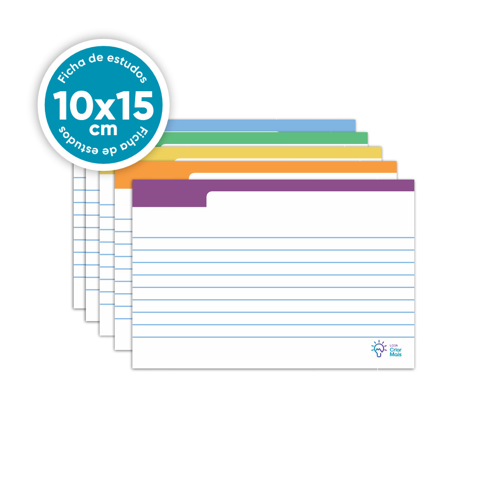 Bloco  com Fichas de Resumo Pautado 50 folhas Offset 120g para estudo e memorização em Oferta na Shopee