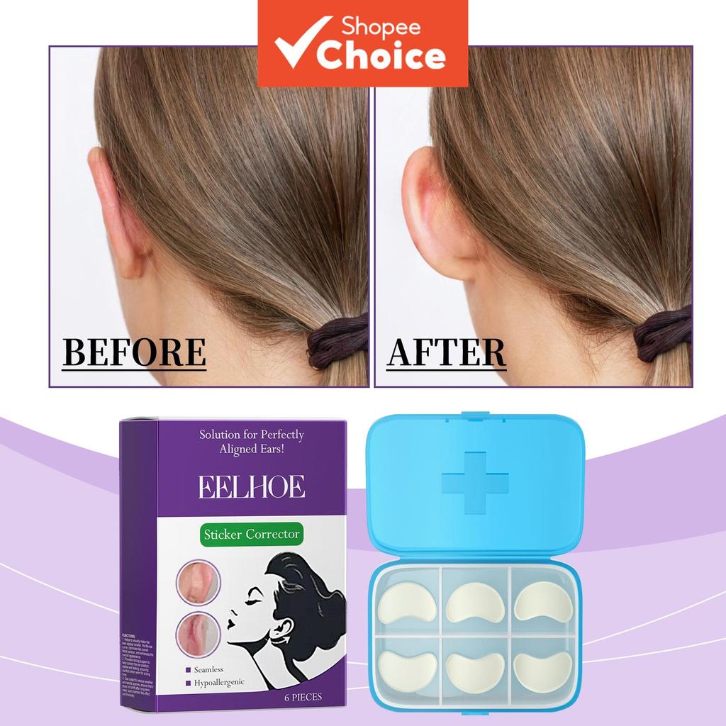 [HOT] 6 peças de fita corretora de orelhas salientes invisíveis, portátil, pequena, estética, sem cirurgia, adesivo de em Oferta na Shopee