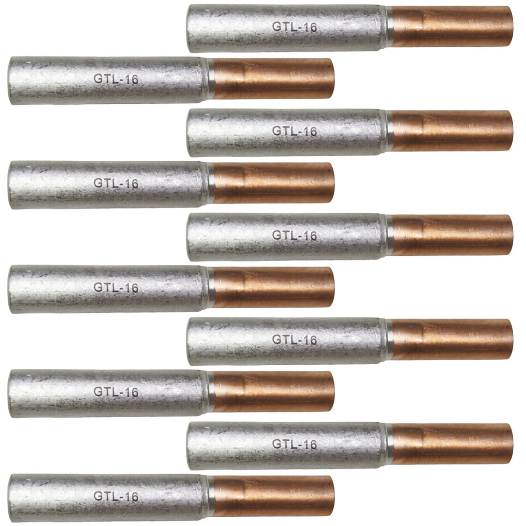 Kit 10 Luva de Emenda Bimetálica para Cabo Cobre 10mm e Alumínio de 16mm
