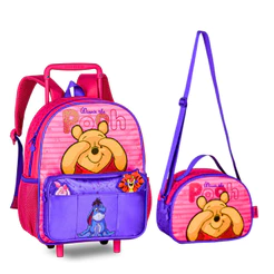 Kit Mochila de Rodinhas com Lancheira Infantil Ursinho Pooh - Clio Style