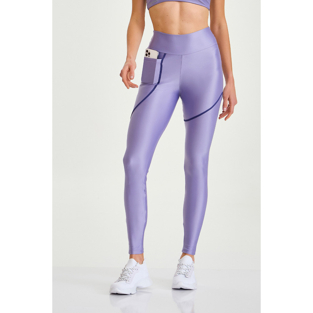 Calça Legging Caju Brasil Atletika Feminina Assimétrica Com Bolso Treino Academia Confortável
