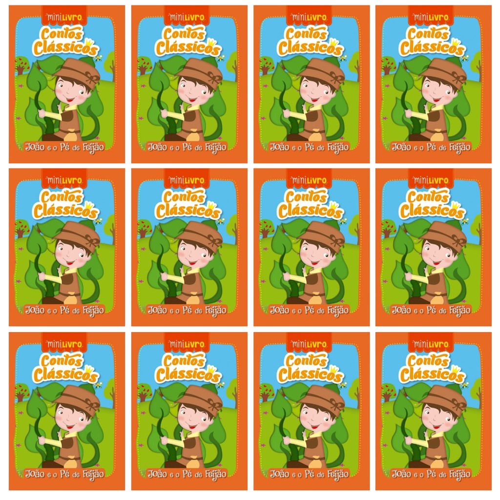 Kit 100 Mini Livros Conto Classico Infantil - Joao e o Pe de Feijão