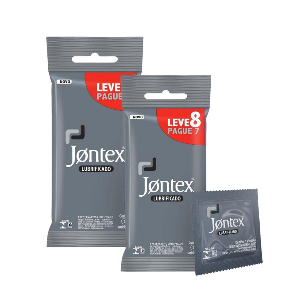 Kit 2 Preservativo Jontex Lubrificado Leve 8 Pague 7 Unidades em Oferta na Shopee