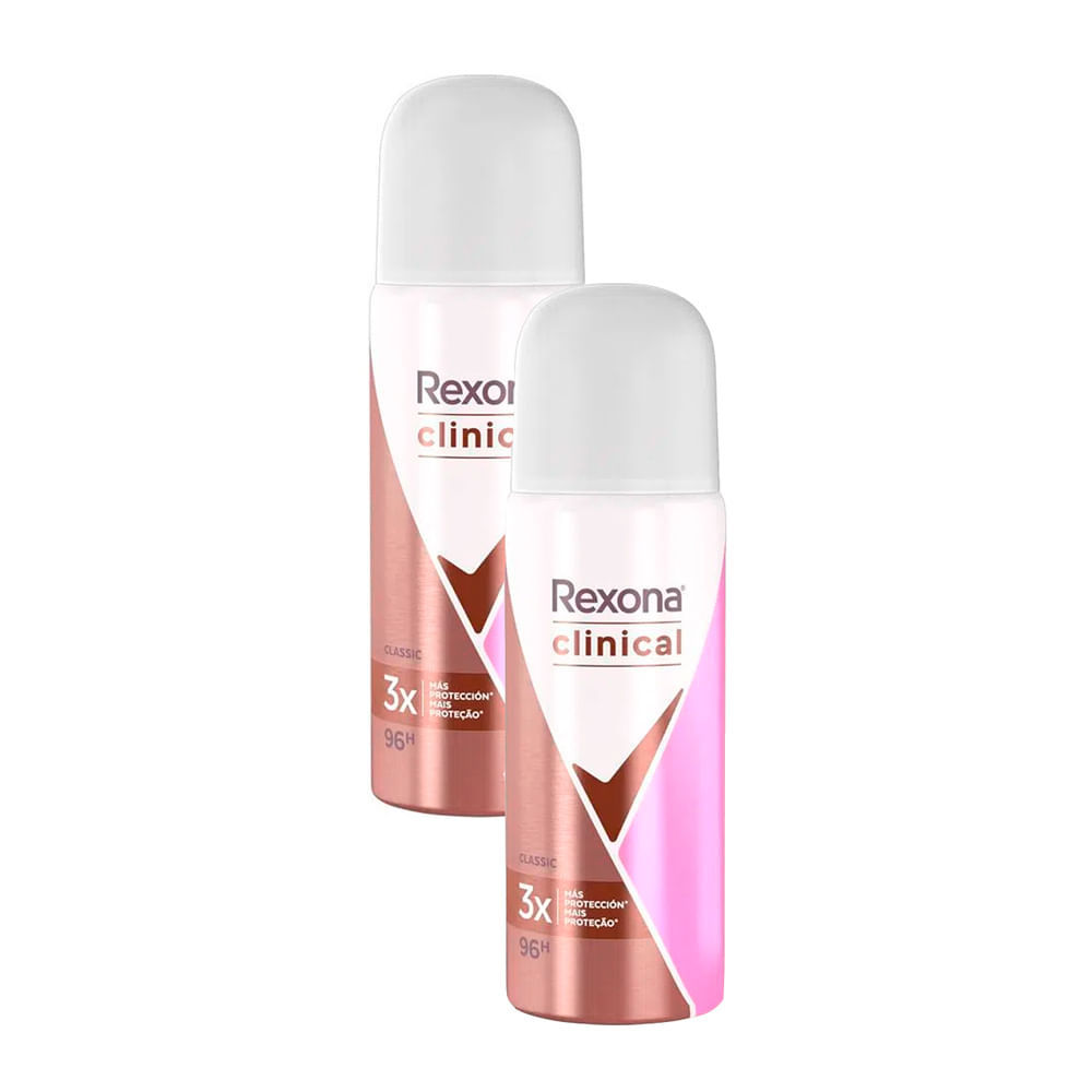 Kit 2 Desodorante Rexona Clinical Classic Aerosol Antitranspirante 96h 55ml em Oferta na Shopee