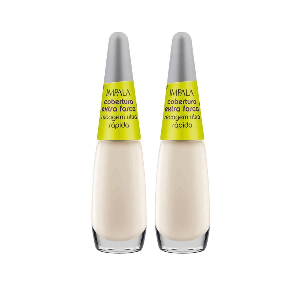Kit 2 Base para Unha Impala Cobertura Extra Fosca Secagem Ultra Rápida com 7,5ml