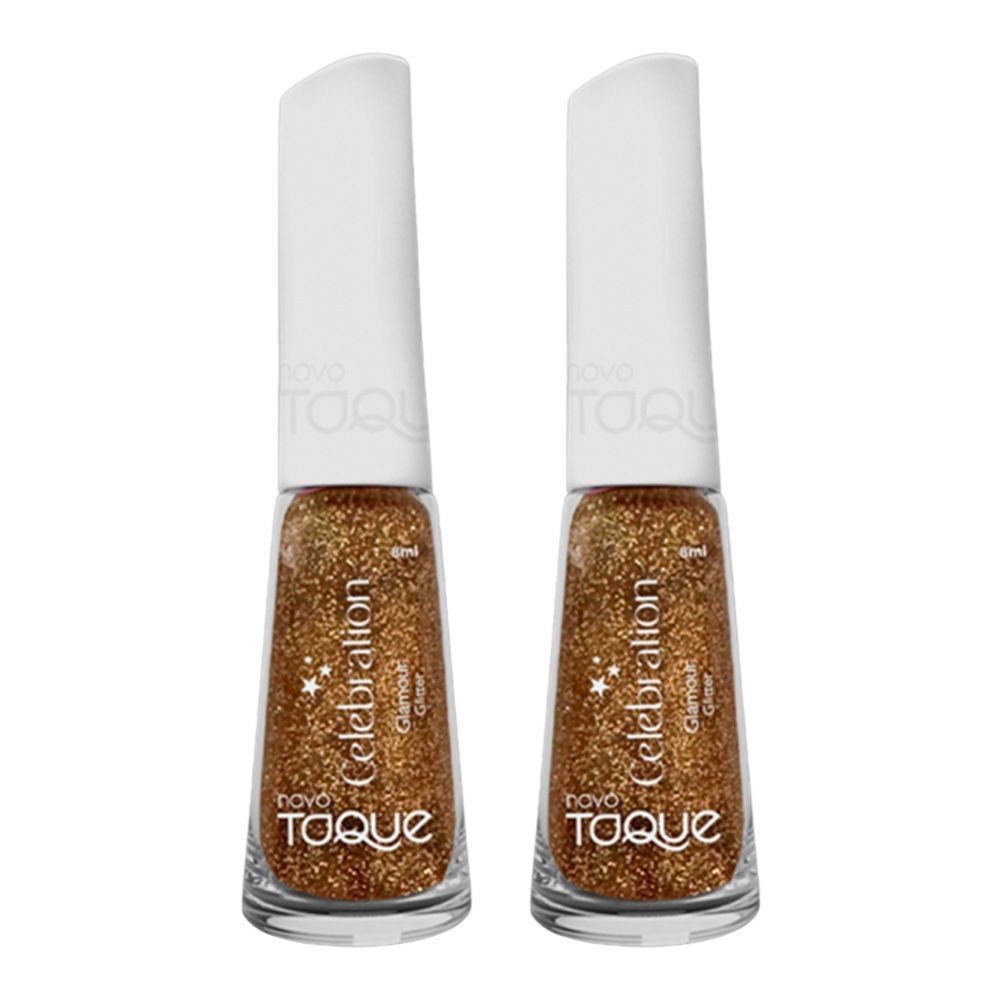 Kit 2 Esmalte Novo Toque Celebration Glitter Cor Glamour 8ml em Oferta na Shopee
