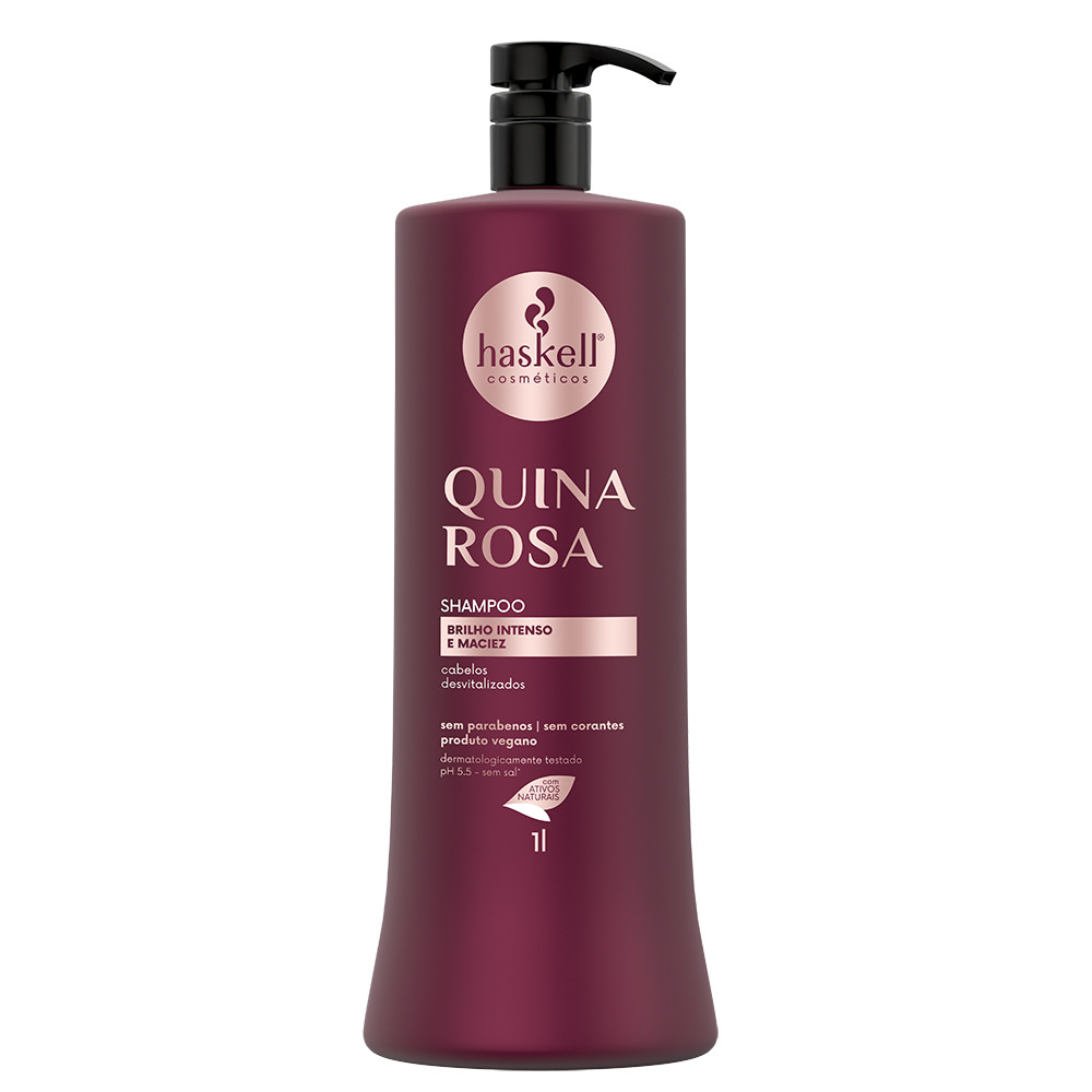 Shampoo Quina Rosa litro Haskell | Revitalização suave para cabelos opacos e sem vida em Oferta na Shopee