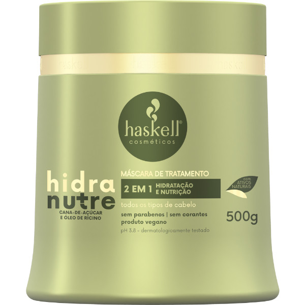 Máscara Hidranutre 500gr Haskell | Hidratação e Nutrição Profunda para Todos os Tipos de Cabelo em Oferta na Shopee