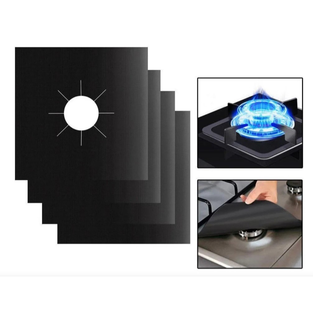 Kit 4 Protetores Proteção Forra Fogão Anti Aderente Reutilizável. em Oferta na Shopee