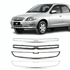 Kit Friso Moldura Grade Celta 2012 2013 2014 2015 Cromado Preto Moldura Capa Tela Novo