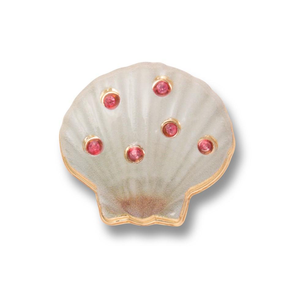Jibbitz™ Concha com Gemas Rosas Único em Oferta na Shopee