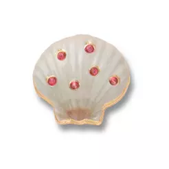 Jibbitz™ Concha com Gemas Rosas Único