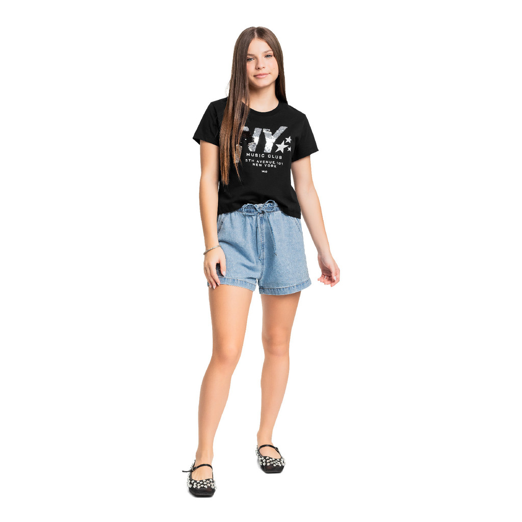 Blusa Juvenil NY em Algodão Gloss