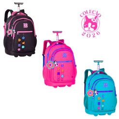 Mochila de Rodinhas Rebecca Bonbon Flower Power - Clio Style