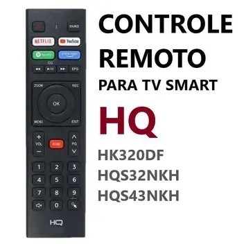 Controle Remoto Compatível Smart Tv HQ HQS50NKH LE-7404 / FBG-9312