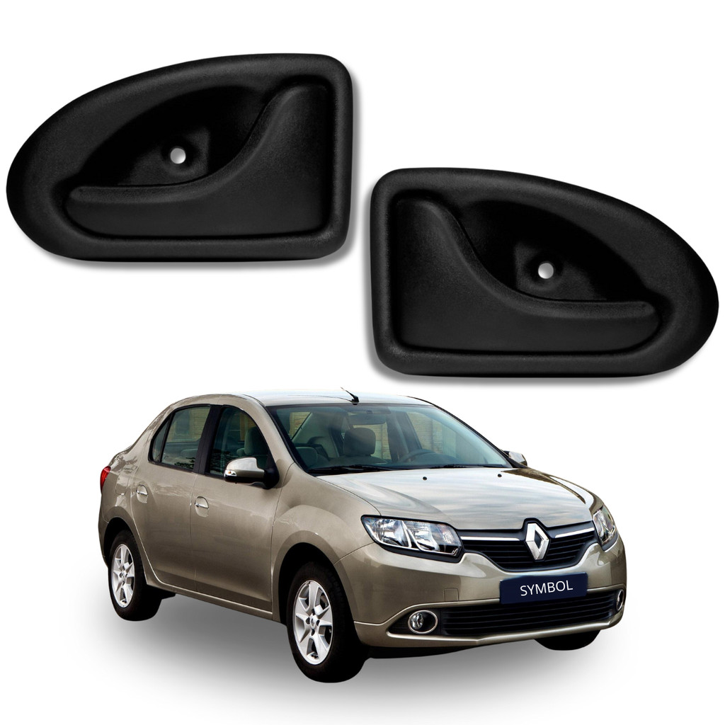 Par Maçaneta Interna Clio Master Mégane Scenic Symbol Preta