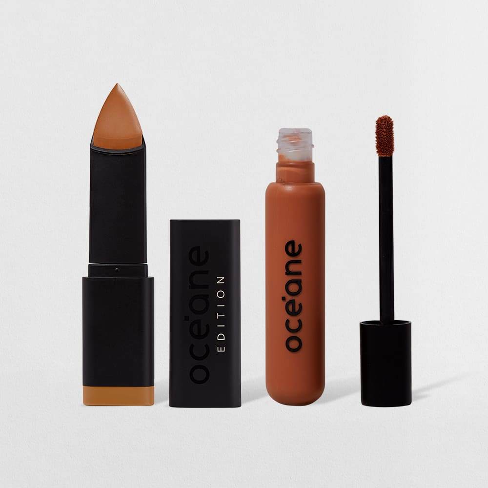 Kit Base em Bastão Cognac + Corretivo Líquido Tan Océane Edition (2 Produtos) em Oferta na Shopee