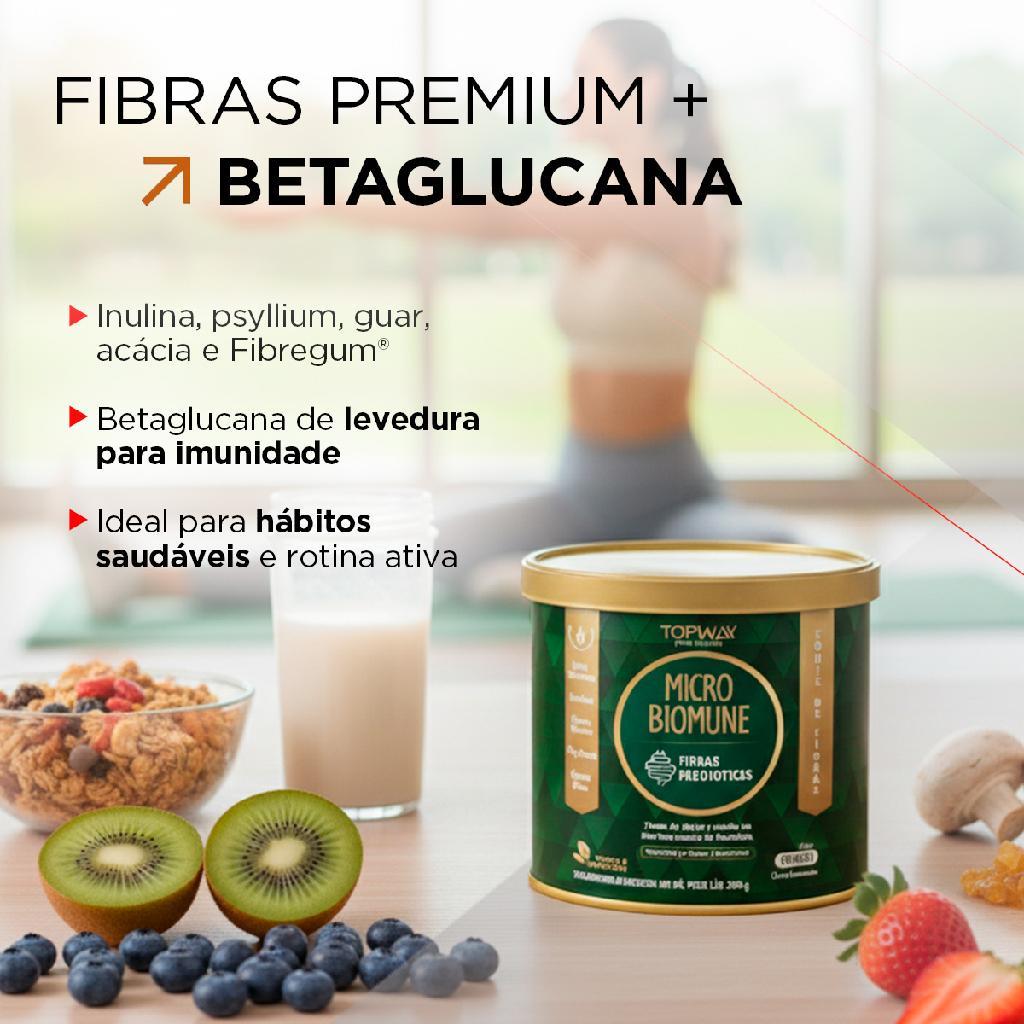 Suplemento microbiomune para intestino fibras 200g topway com vitaminas sabor baunilha