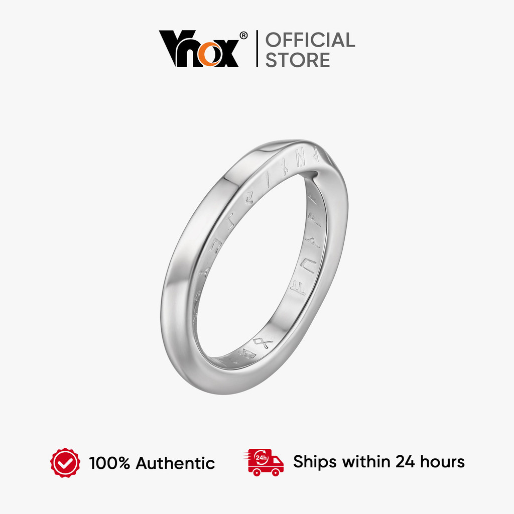 Vnox Stainless Steel Viking Rune Möbius Ring Jewelry for Men Vintage Minimalist Style em Oferta na Shopee