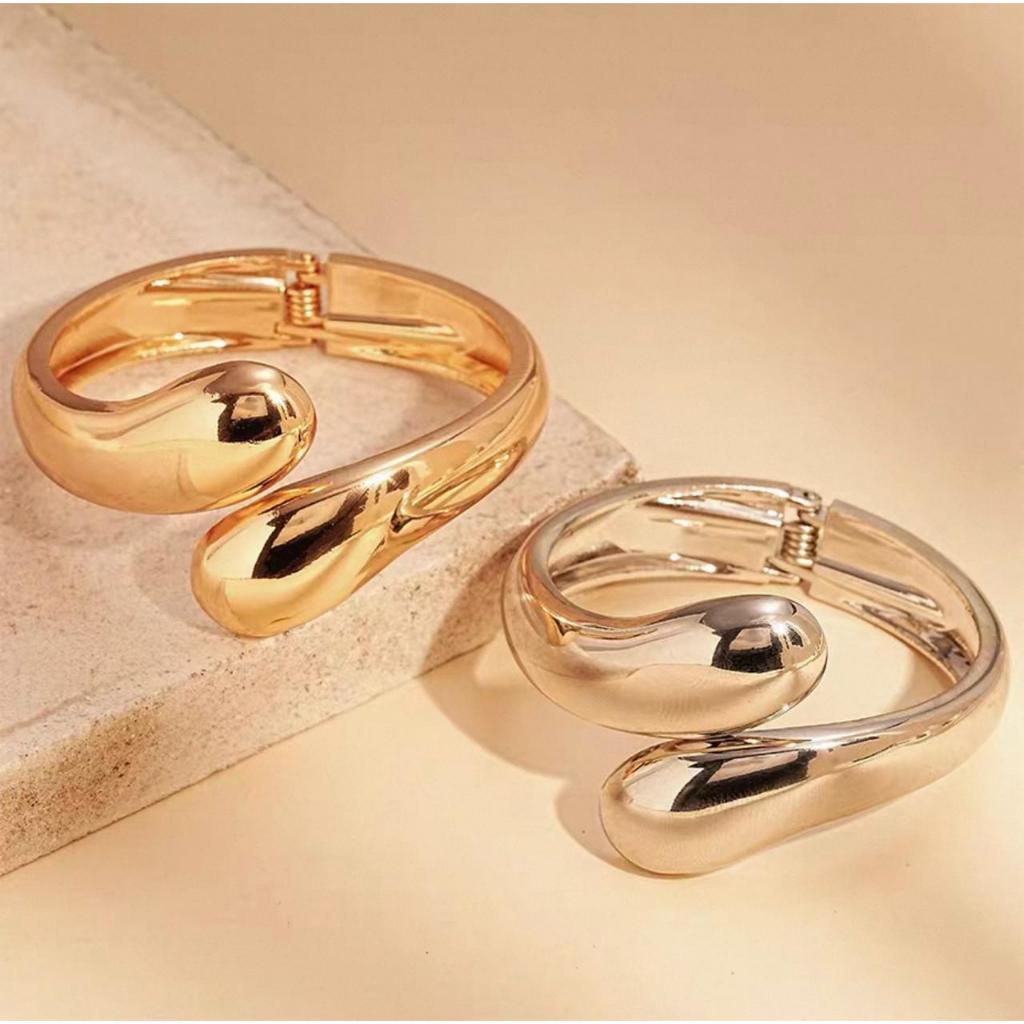 Pulseira Feminina Gota Brilhante – Dourado/Prata – Acessório de Luxo em Oferta na Shopee