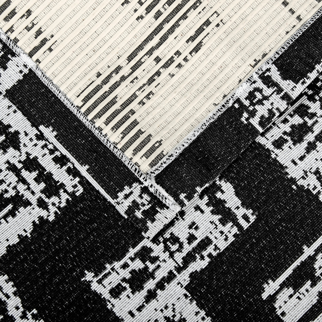 Detalhes do Kit Tapetes Jacquard 3 Peças Antiderrapante Cozinha Passadeira Com Latex Estampado Tecido Algodão