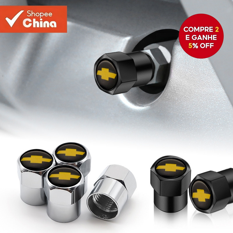 4pcs Tampas de Válvula para Pneus de Carro Chevrolet Cruze Captiva Sonic Spark Trax Malibu Orlando S2WE