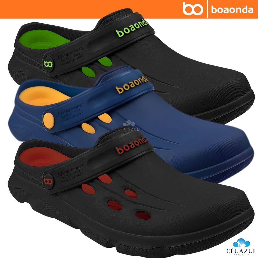 Chinelo Babuche Masculino Adventure Clog BoaOnda Trabalho Médico Conforto