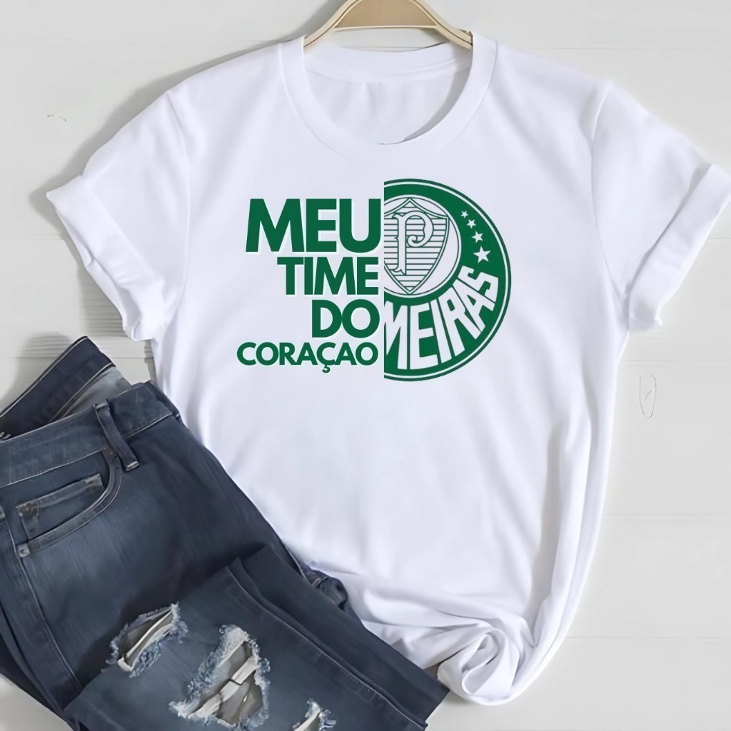 Camiseta Unissex MEU TIME DO CORAÇÃO Camisa T shirt Blusa Palmeiras ate o G5