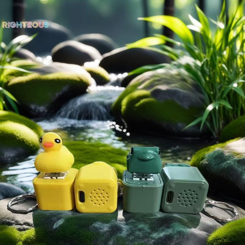 Rightrous Engraçado Croaking Sapo Pato Chaveiro Recarregável Teclado Clicker Som Com Luz LED Para Alívio Do Estresse Nov