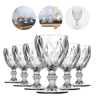 Jogo De Taças De Vidro Diamond Cristal 325ml 6 Peças em Oferta na Shopee