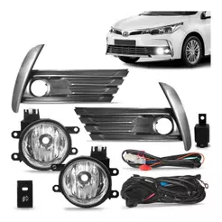Kit Farol Auxiliar Neblina Toyota Corolla 2018 a 2019 Moldura Grafite Botão Similar Original Shocklight