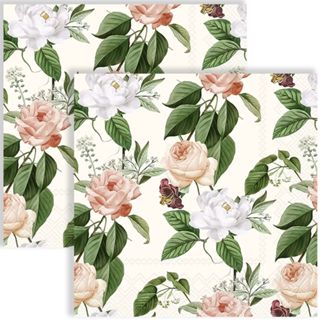 Guardanapo para Decoupage IHR 33x33 cm Rosas Jorina com 2 Unidades Ref. 213.605 em Oferta na Shopee
