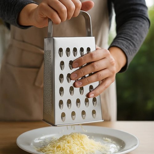 Ralador de vegetais 4 faces em aço inox 18cm, prático e multifuncional achadinhos