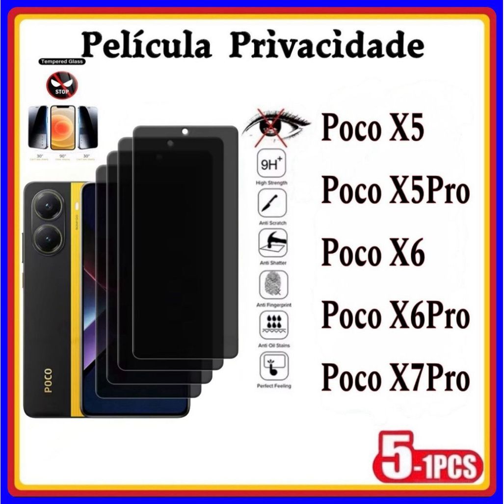 Película de Privacidade 3D Vidro Temperado Vidro Temperado Anti Spy Xiaomi Redmi