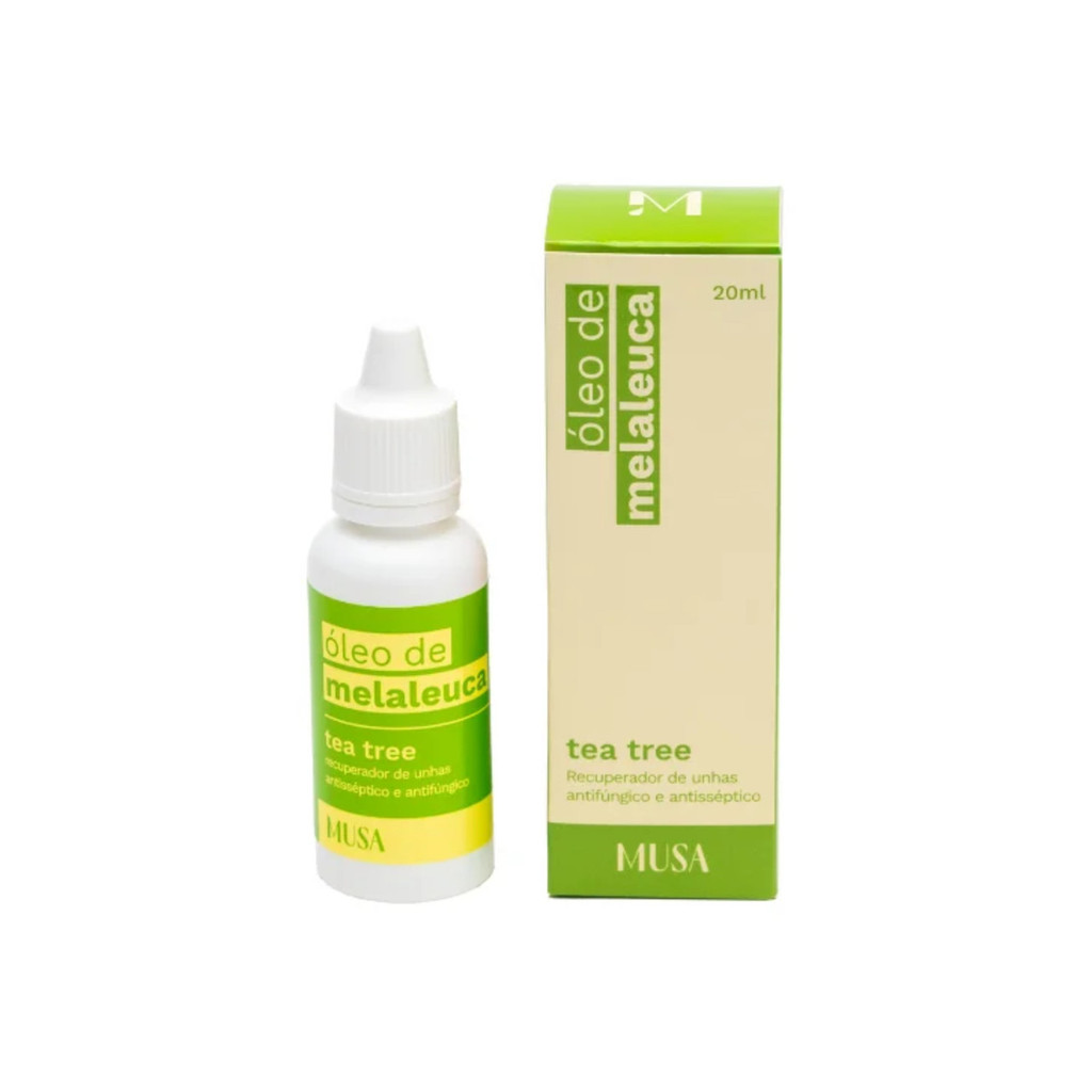 Oleo de Melaleuca Musa 20ml com Conta Gotas Antifungico Antisseptico Recuperador de Unhas Vitamina E